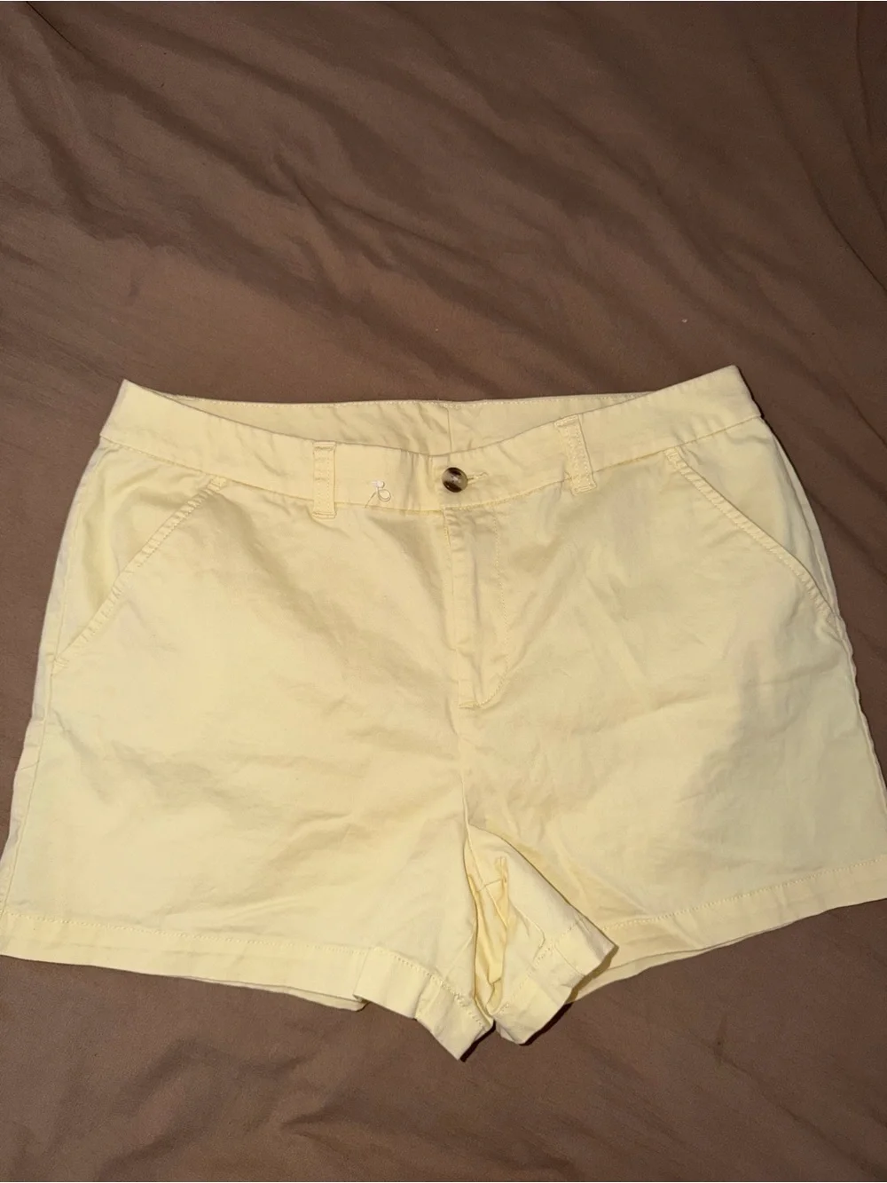 Maison Jules Pale Yellow Cotton Bermuda Shorts